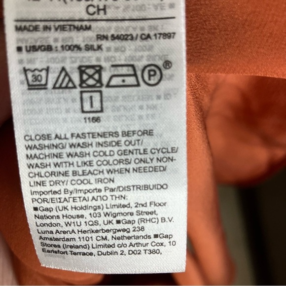 Banana Republic Serenade 100% Silk Shirtdress in Warm Copper Small - Picture 10 of 13